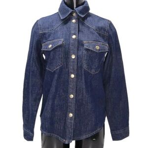 Frame Denim Dark Blue Button-Up Jean Jacket